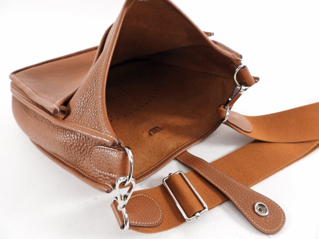 Evelyne leather crossbody bag Hermès Grey in Leather - 33652128