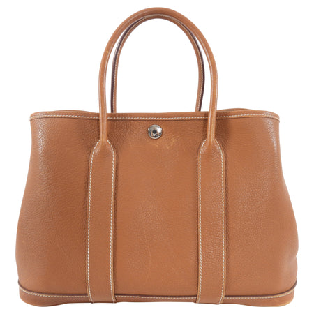 Hermes Garden Party Negonda Leather Gold TPM 30 PHW Tote Bag