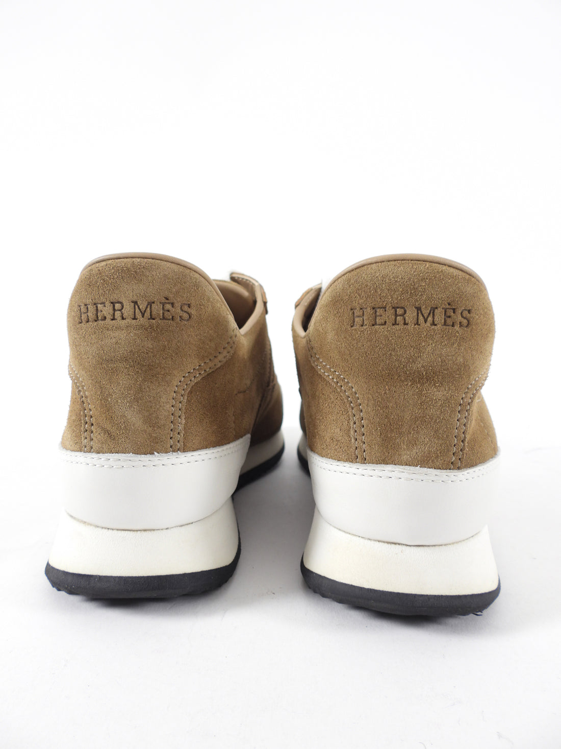 Hermes Goal Suede Light Brown Sneakers - 37 / USA 6.5