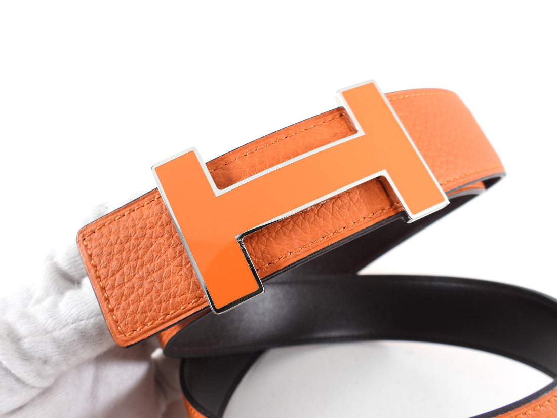 Hermes Quizz Rainbow Belt Buckle - Vert de Gris/Orange/Blanc