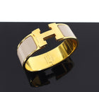 Hermes H Clic Clac Taupe Enamel Bracelet