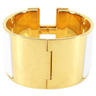 Hermes Extra Wide Clic H Bracelet in White and Gold 