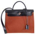 Hermes Herbag Zip 31 Toile Chocolate Brown Bag