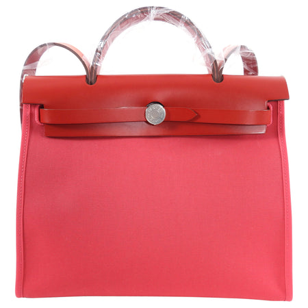 Hermes Herbag Zip 31 Bicolor Rose Extreme / Rouge Piment