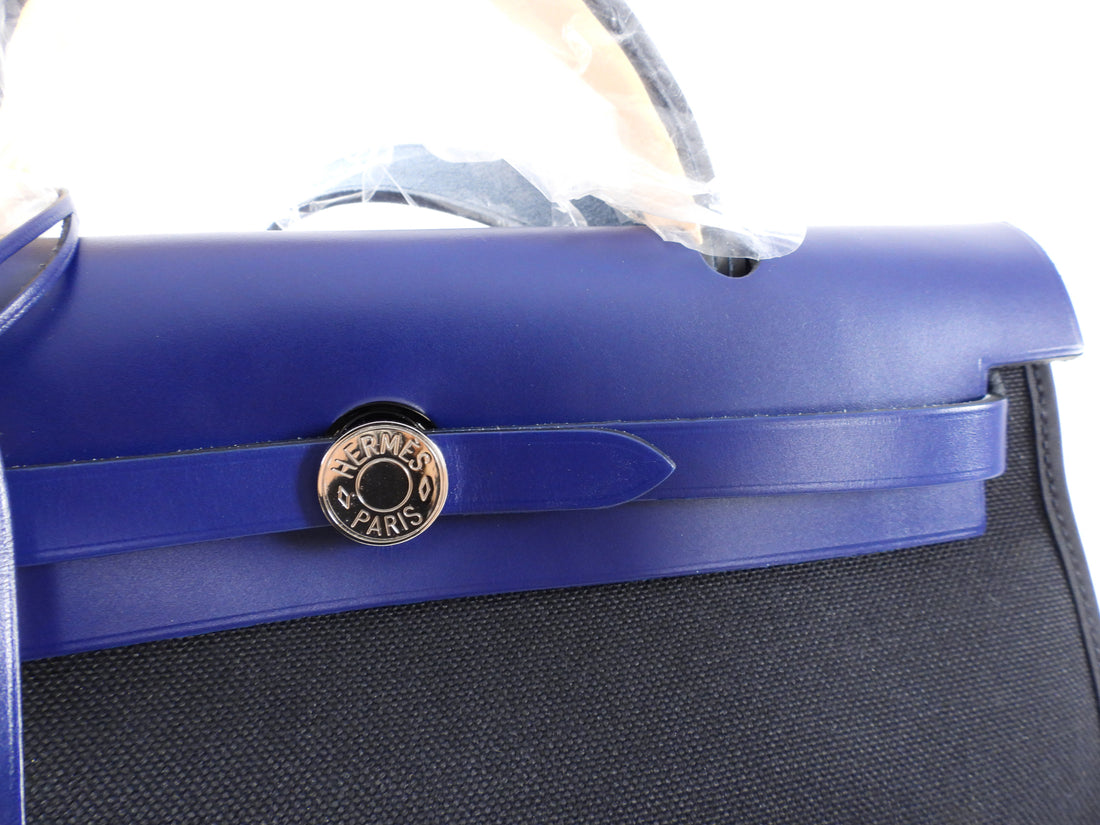 Hermes Blue Izmir Canvas Zip Herbag 31 Pm Kelly Handbag – MAISON