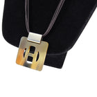 Hermes Horn H Necklace on Cord