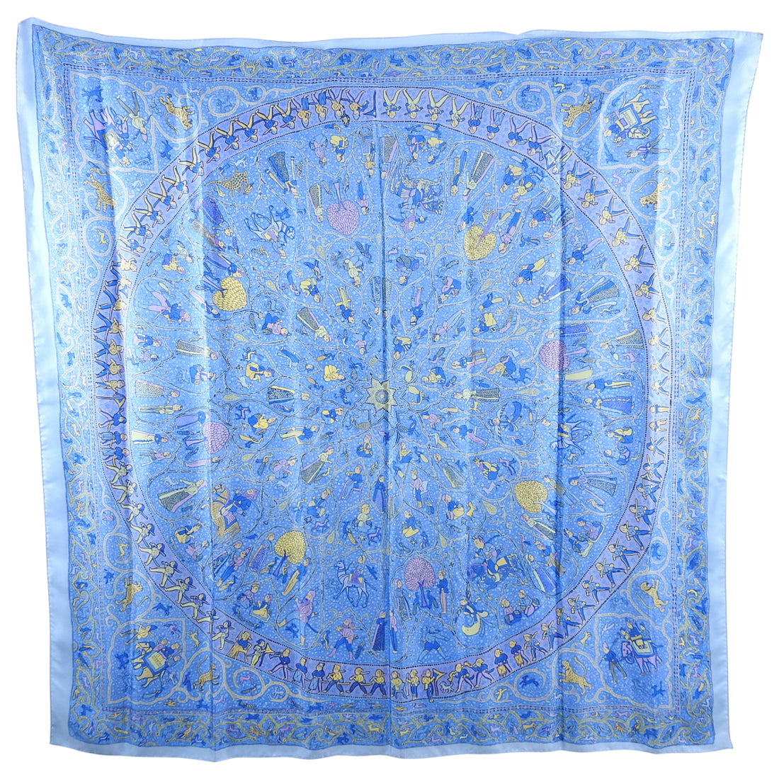 Blue and Purple Lalbhai Dalpatbhai Institute of Indology Silk Scarf 140