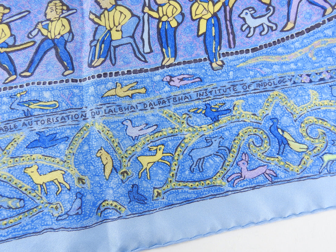 Blue and Purple Lalbhai Dalpatbhai Institute of Indology Silk Scarf 140