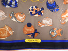Hermes Patch Giant Silk Twill 140 Shawl Scarf - Blue, Brown, Yellow