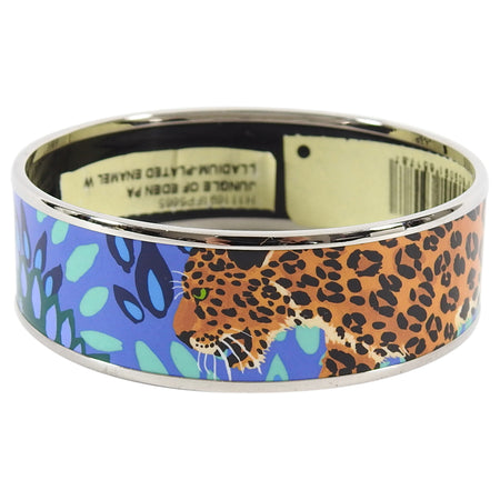 Hermes Jungle of Eden Printed Enamel Bangle Bracelet 65mm