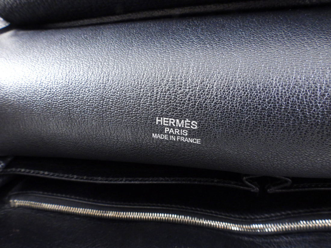 Hermes Jypsiere 34 Black PHW Clemence Shoulder Bag – I MISS YOU VINTAGE