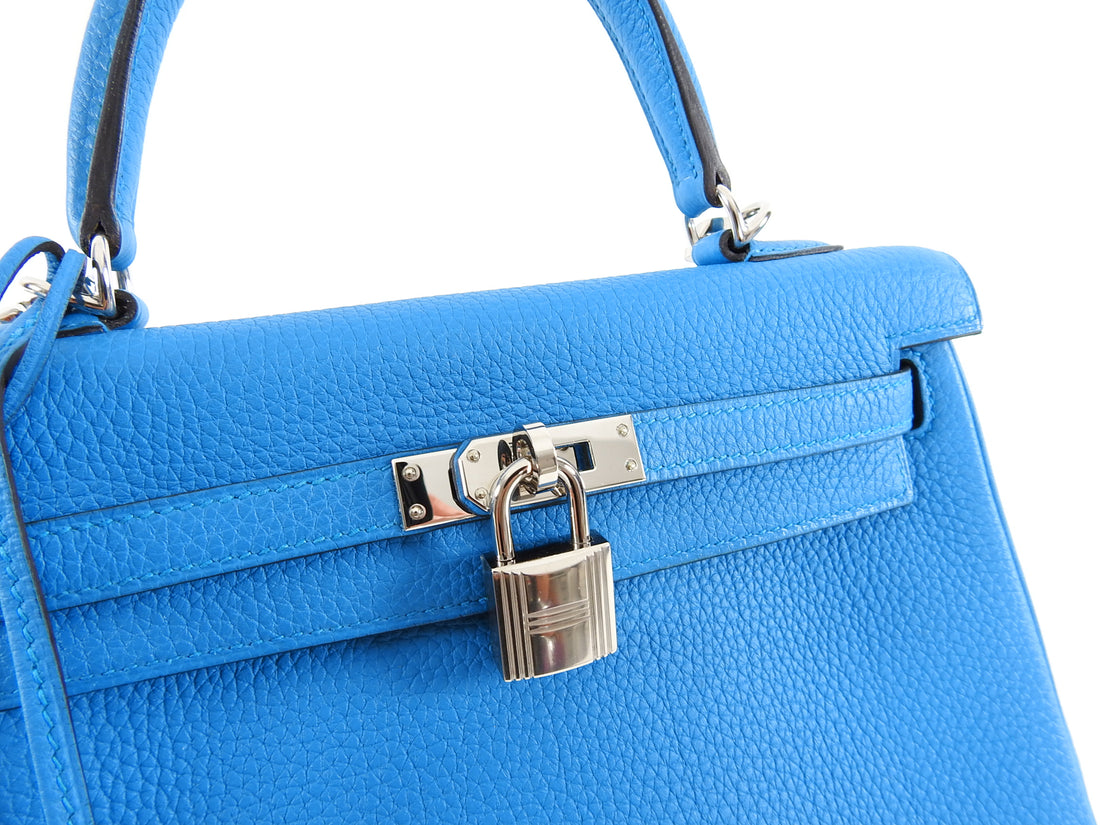 Hermès Hermes Kelly bag 25 BLUE PARADISE Leather ref.132663 - Joli Closet