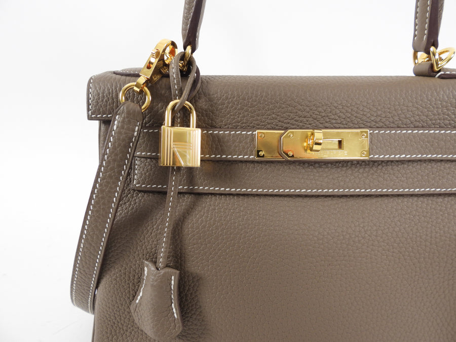 Hermès SO Horseshoe Gris Tourterelle and Etoupe Togo Retourne Kelly 25cm, Hermès Handbags Online, Jewellery