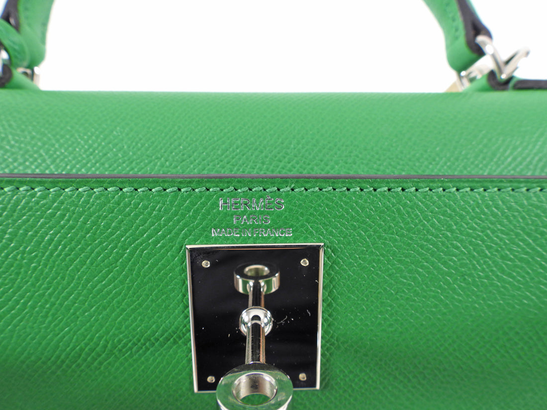 Hermès Kelly 35cm Green Croc PHW