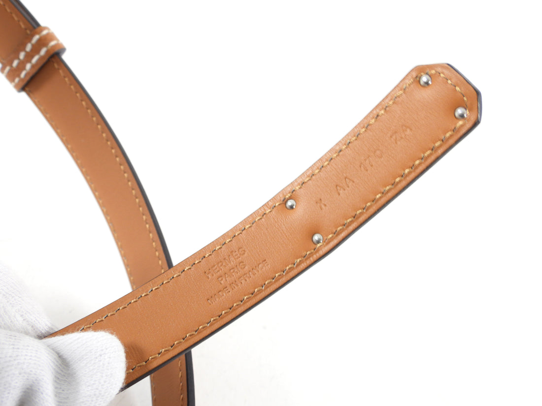 Kelly leather belt Hermès Brown size M International in Leather - 32603372