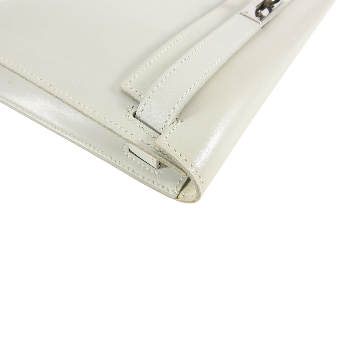 Hermes Kelly Elan Clutch in Gris Perle Box Leather PHW