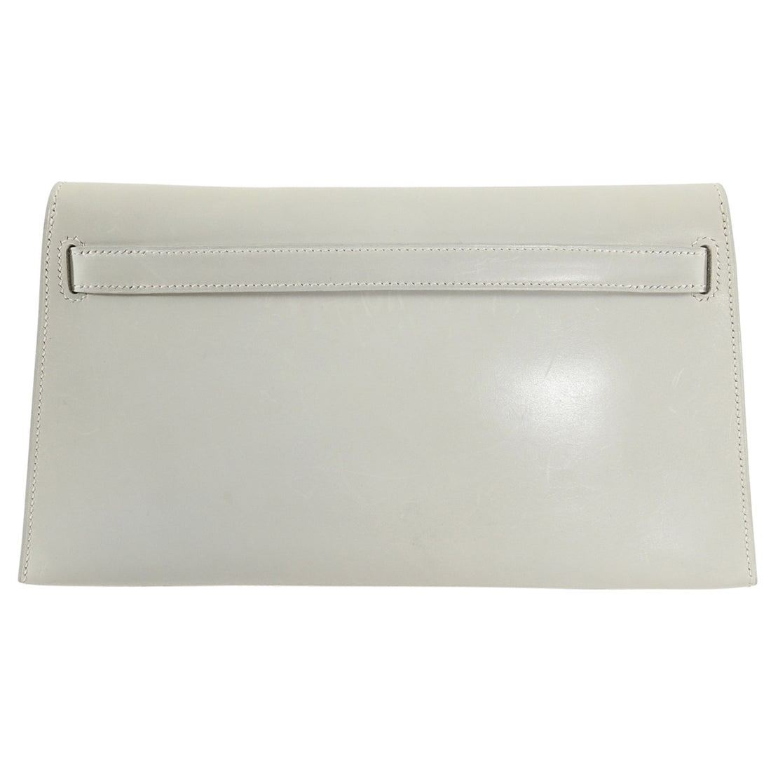 Hermes Kelly Elan Clutch in Gris Perle Box Leather PHW