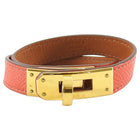 Hermes Kelly Double Tour Bracelet Rose Jaipur Gold Hardware XS