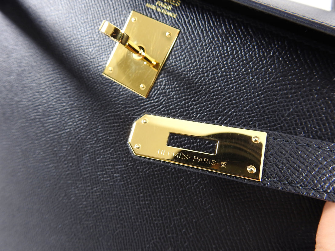 Hermès Kelly 32 Sellier Epsom PHW Grey Leather ref.242753 - Joli