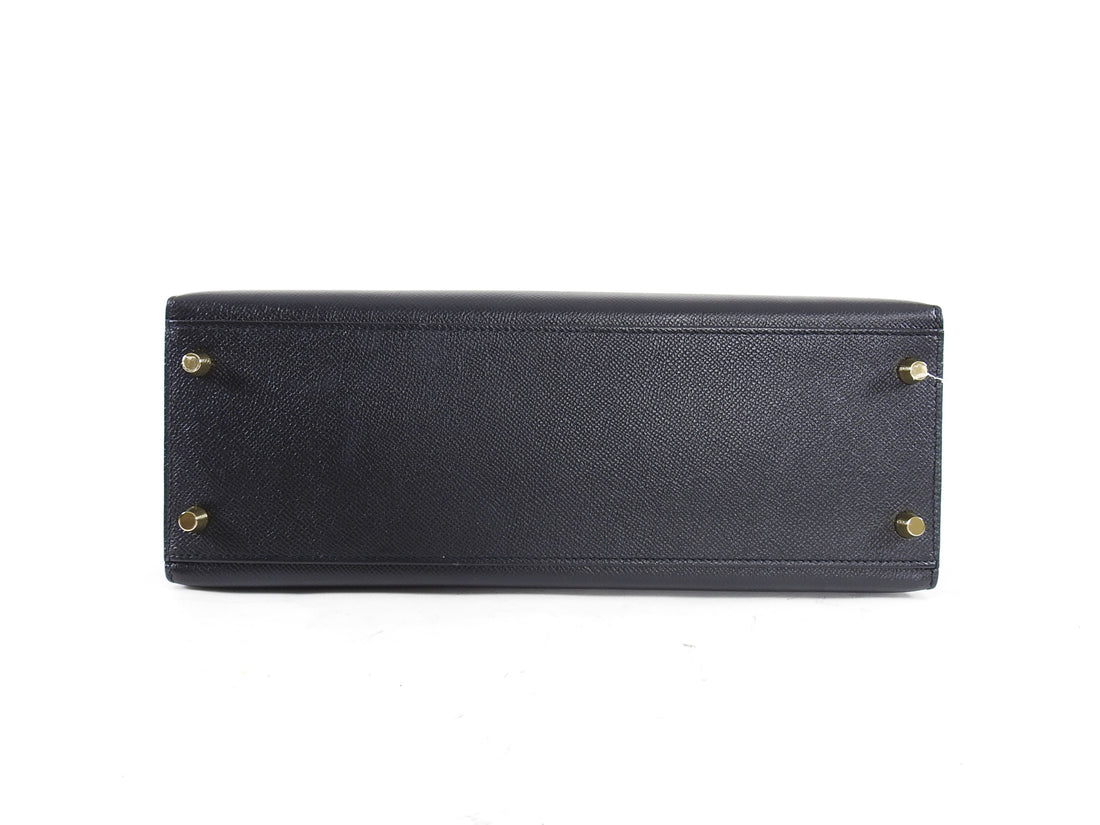 Kelly 32 leather handbag Hermès Black in Leather - 30399681
