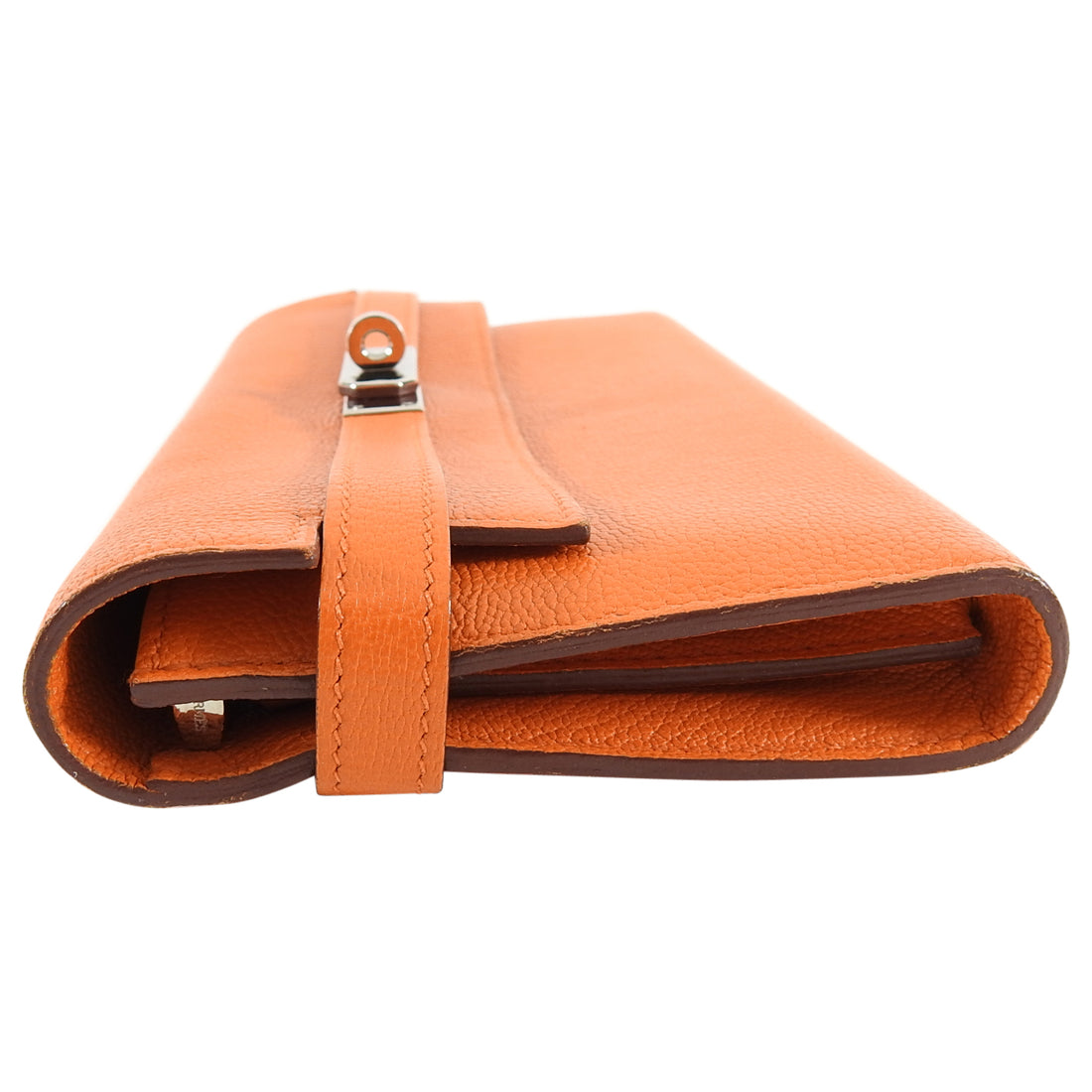 Hermes Orange Kelly Classic Longue Wallet Chevre