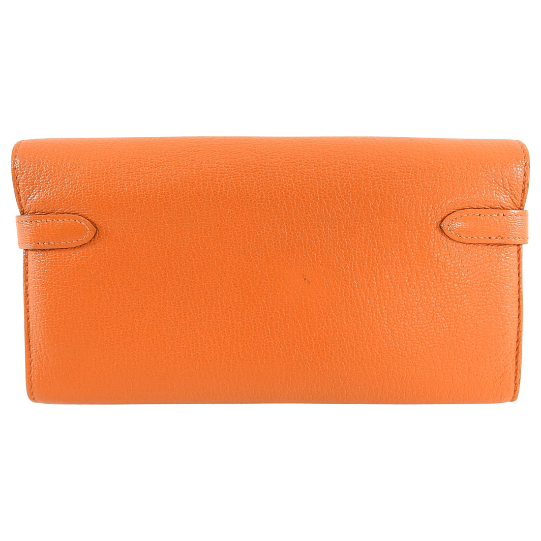 Hermes Orange Kelly Classic Longue Wallet Chevre
