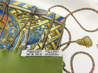 Hermes Les Tambours Olive Green 90cm Silk Scarf