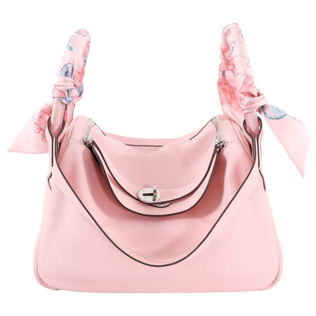 Hermes Lindy 30cm Swift Rose Sakura with Twillys