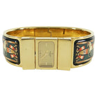 Hermes Vintage Green Enamel and 18k Gold Plated Loquet Watch