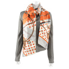 Hermes Orange and Ivory Maxi Twilly Long Scarf