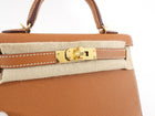 Hermes 2022 Mini Kelly Sellier 20cm Gold Epsom GHW Full Set