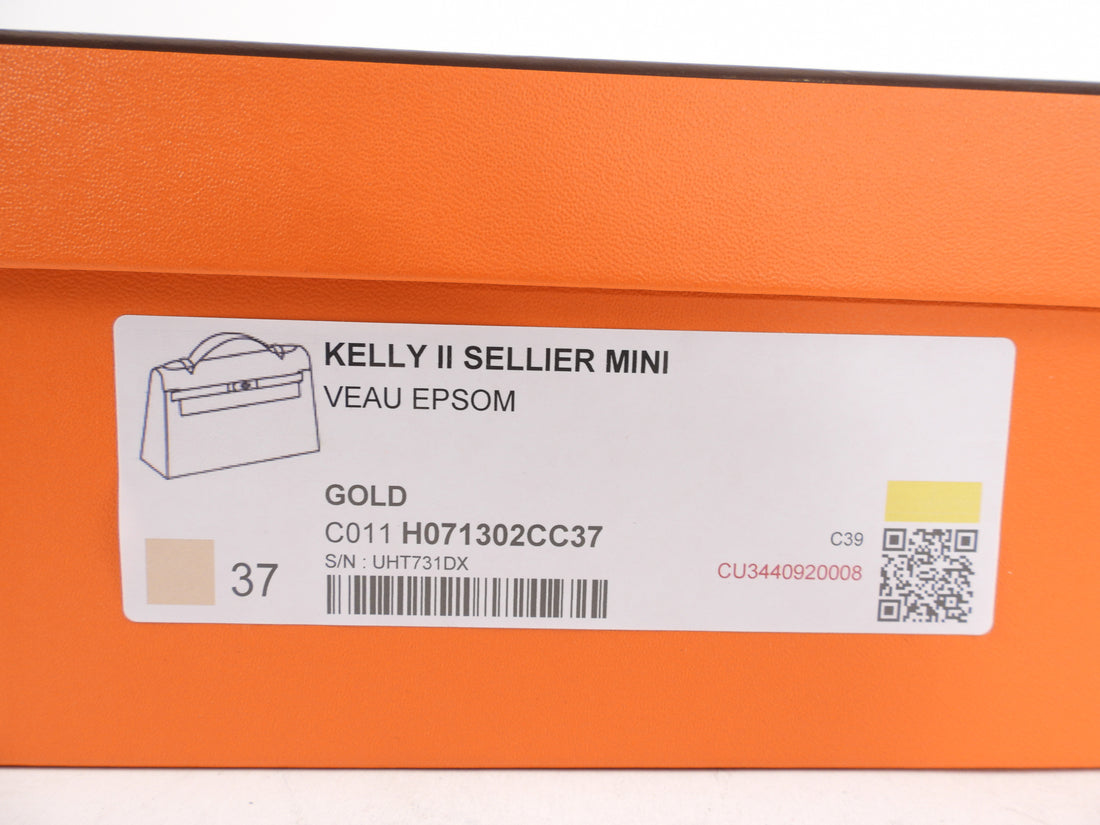 Hermes 2022 Mini Kelly Sellier 20cm Gold Epsom GHW Full Set