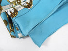 Hermes Vintage 1966 Mors & Filets Turquoise Silk Scarf
