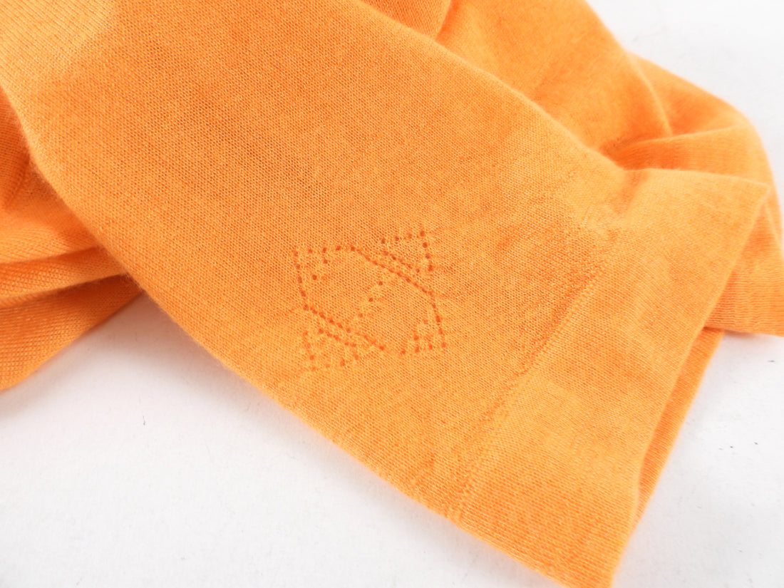Hermes Orange Cashmere Short Sleeve Knit Top - S (4/6)