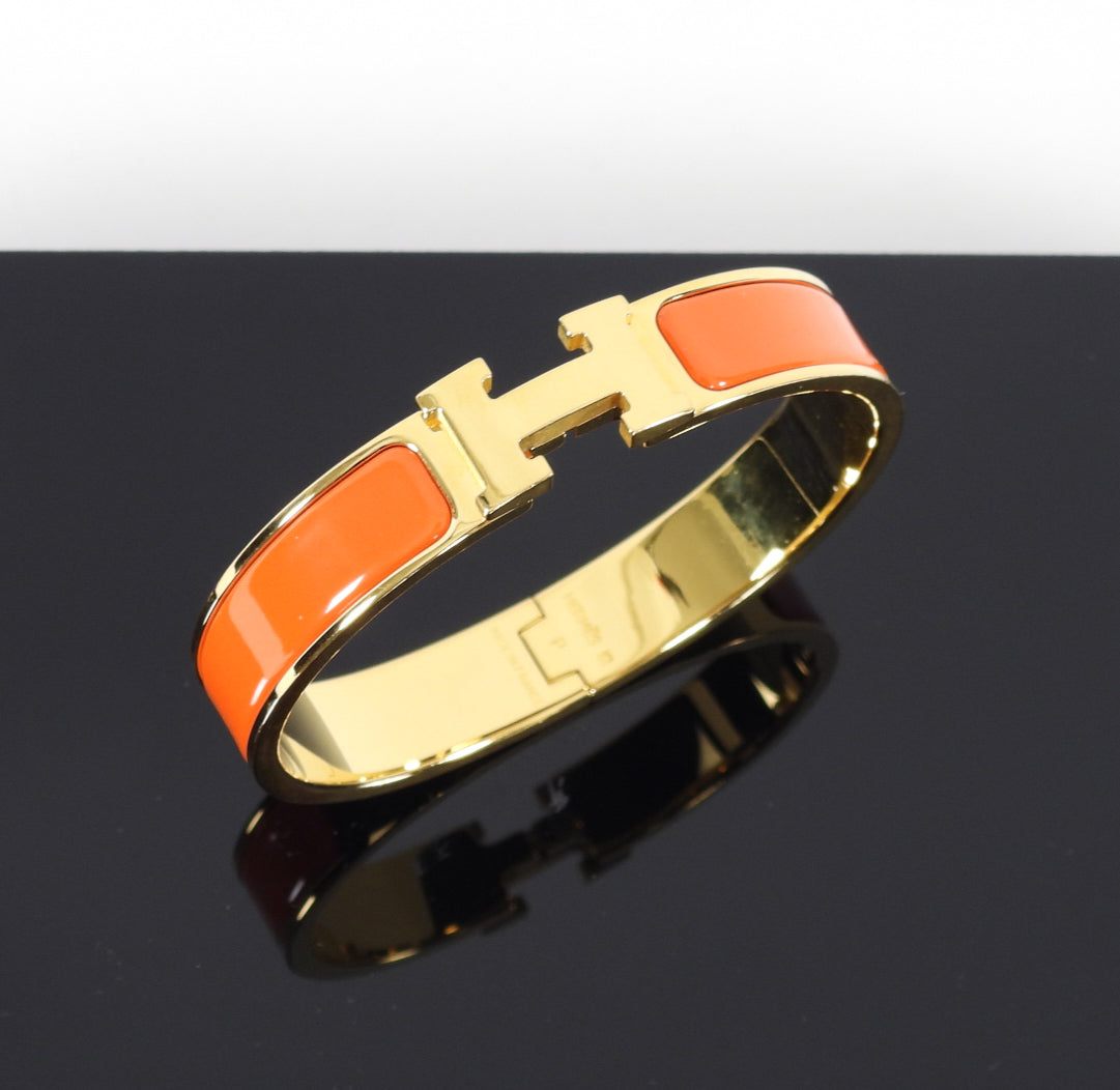 Hermes Clic H Narrow Orange / GHW H Bracelet