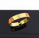 Hermes Orange Gold Clic Clac H Bracelet - XS