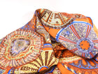 Hermes Orange and Blue Silk Les Domes Celestes 90cm Scarf