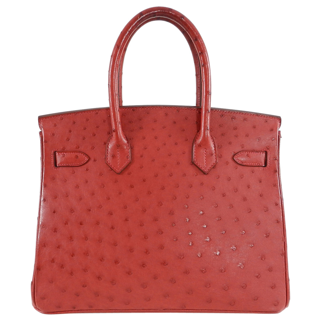 Hermes Birkin 30 Handbag CC53 Rouge Vif Ostrich GHW