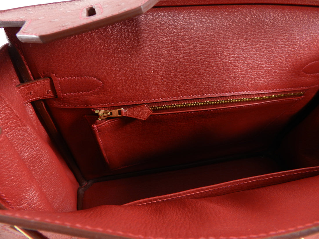 Hermes 30cm Saffron Ostrich Birkin Bag with Gold Hardware. , Lot #56203