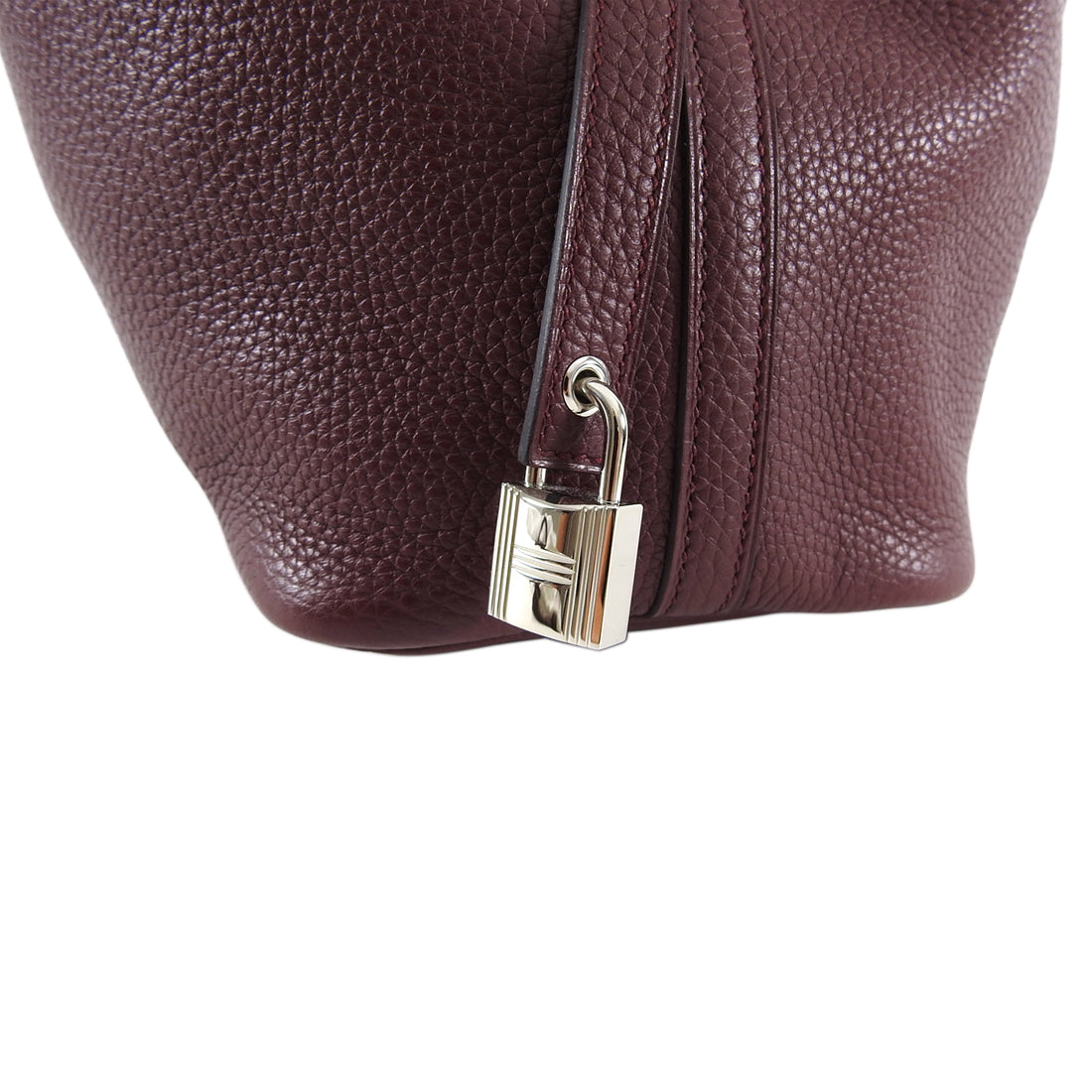 Hermes Bordeaux Clemence Picotin PM Lock Bag