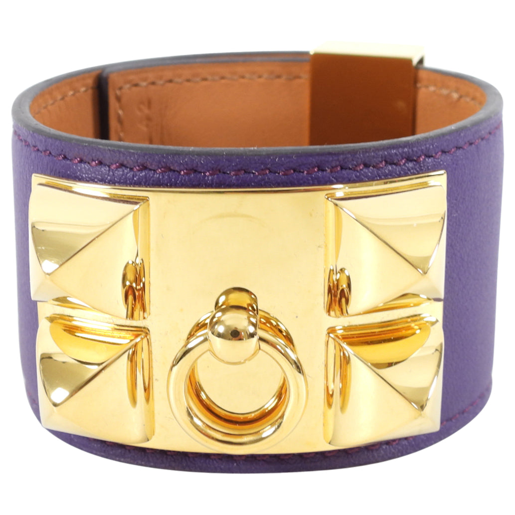 Hermes Collier de Chien Cuff Bracelet in Swift Ultraviolet