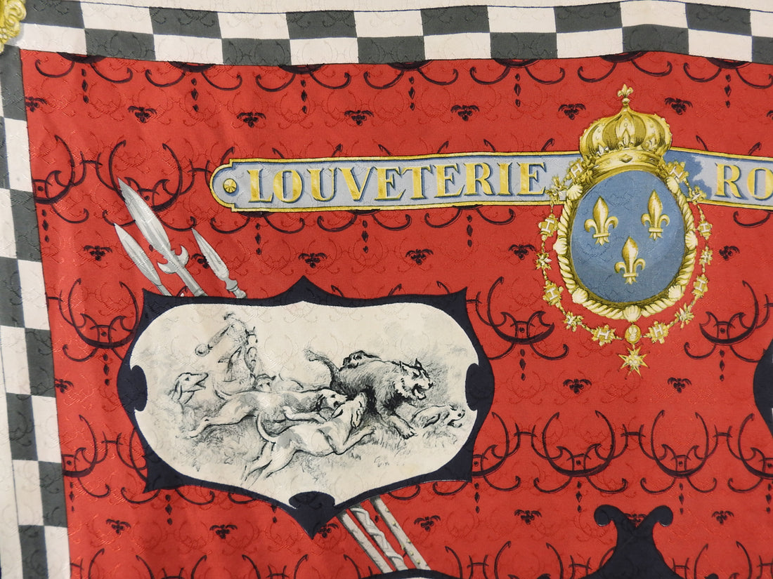 Hermes Vintage 1961 Louveterie Royale First Edition Silk Scarf