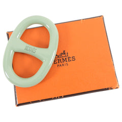 Hermès Silk Scarf Chaine D'ancre Pattern Green Khaki Blue 70 cm