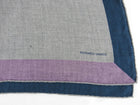 Hermes Cashmere Silk 140cm Shawl Wrap Grey with Purple Teal Border