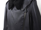 Hermes Black Shearling Collar Leather Biker Jacket - FR38 / USA 6