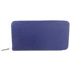 Hermes Blue Silk in Classic Long Zip Wallet 