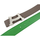 Hermes Smile H Taupe & Green Belt Kit - 80 / 32