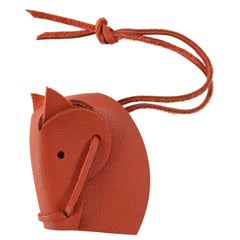 Hermes Brique Origami Swift Leather Horse Head Bag Charm New!