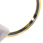 Hermes Thin Enamel Bangle Bracelet - gold / black