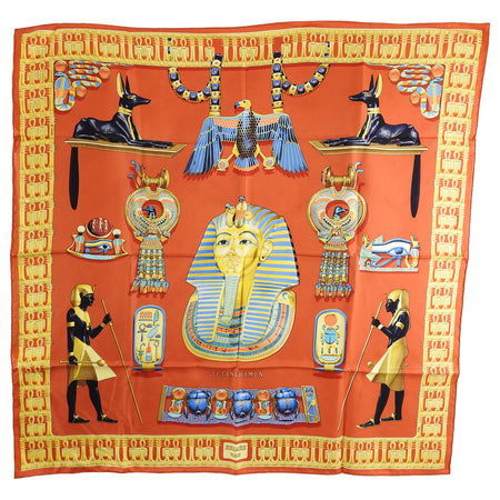 Hermes Tutankhamun Egyptian Pharaoh 90cm Silk Twill Scarf 